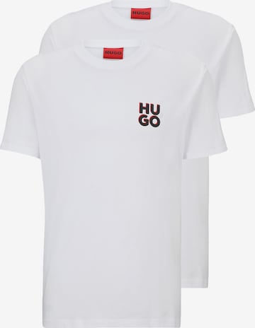 balta HUGO Marškinėliai 'Dimento': priekis