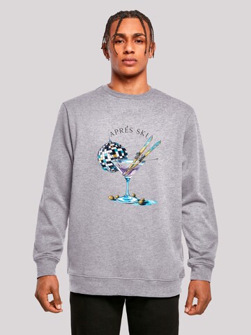 F4NT4STIC Sweatshirt 'Après Ski Martini Winter Sport' in Grau: Vorderseite