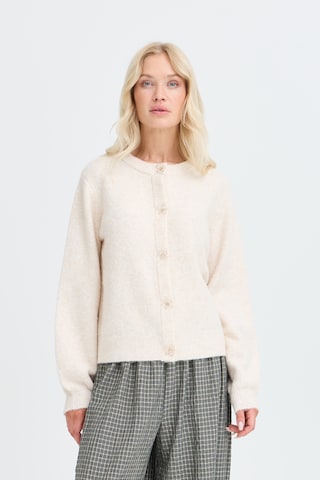 b.young Gebreid vest in Beige: voorkant