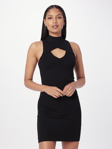 Urban Classics Knitted dress in Black: front