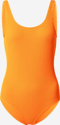 Monki Bralette Swimsuit in Orange: front