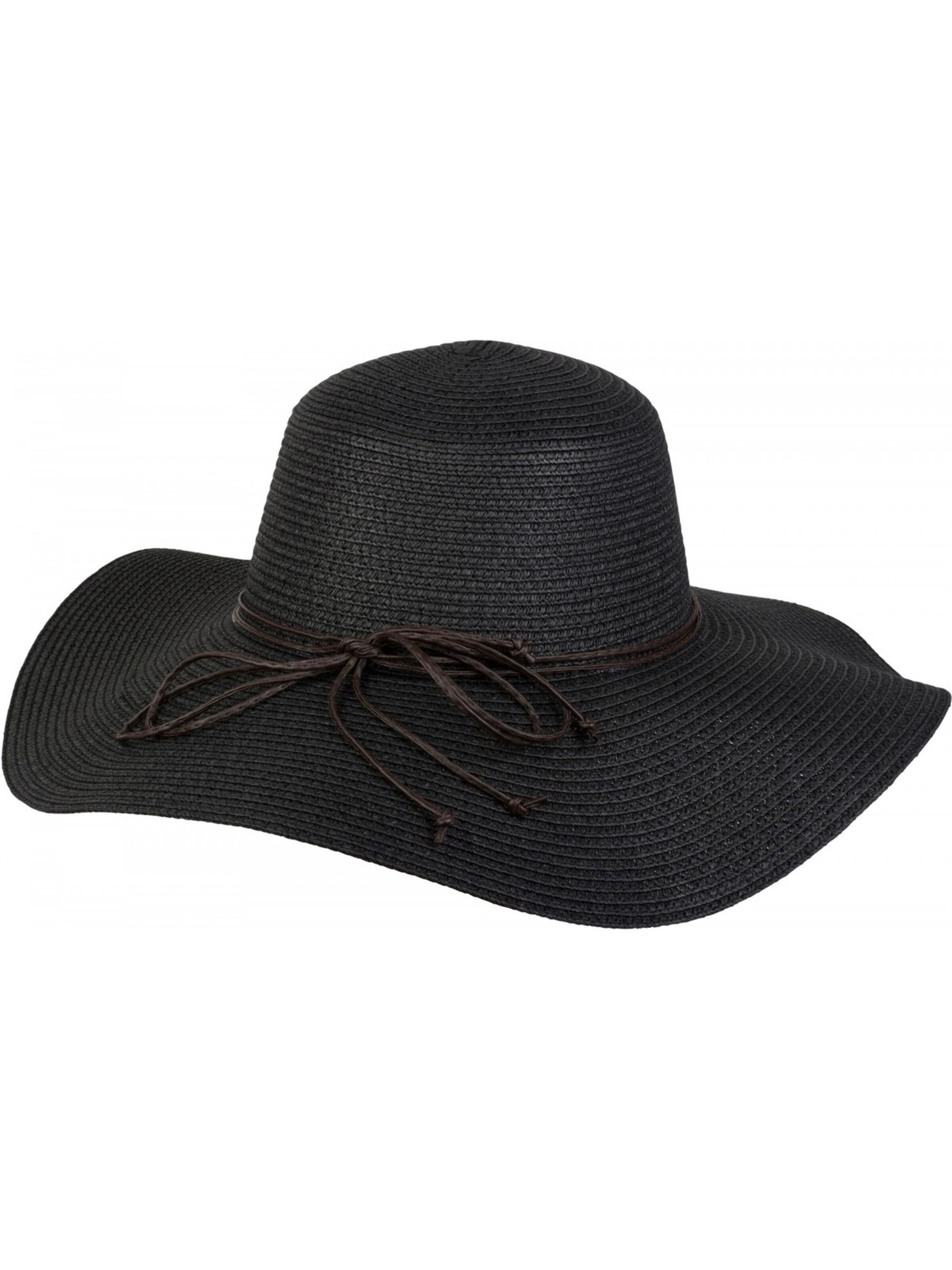styleBREAKER Hat 'Floppy Sonnenhut mit schmalem Zierband und Schleife' in Black: front