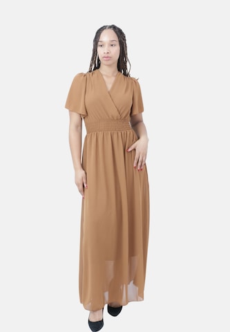 Robe de soirée Elara en marron