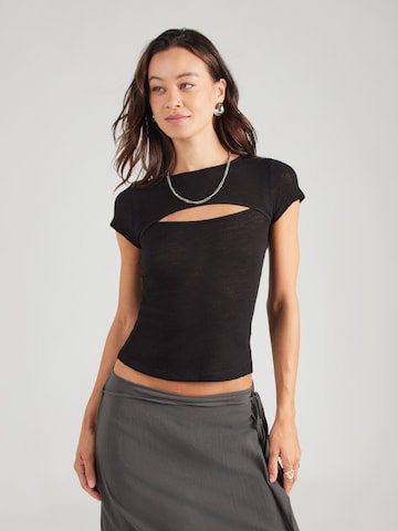 WEEKDAY - Camiseta 'Ray' en negro: frente