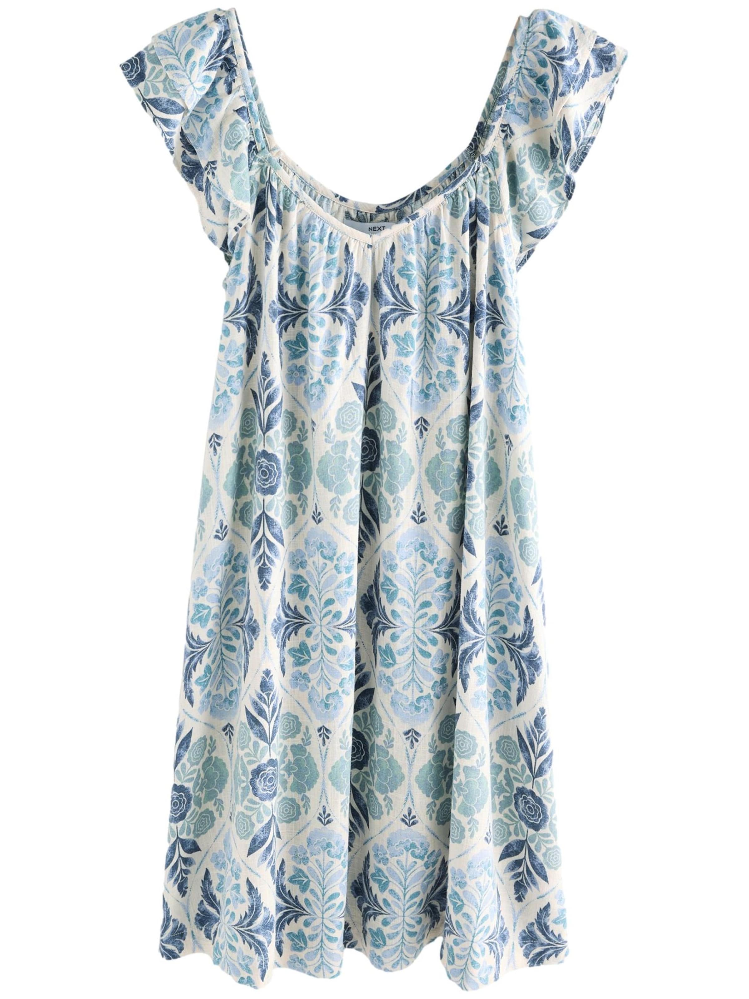Next Letné šaty - tyrkysová / enciánová / pastelovo modrá / šedobiela, Produkt
