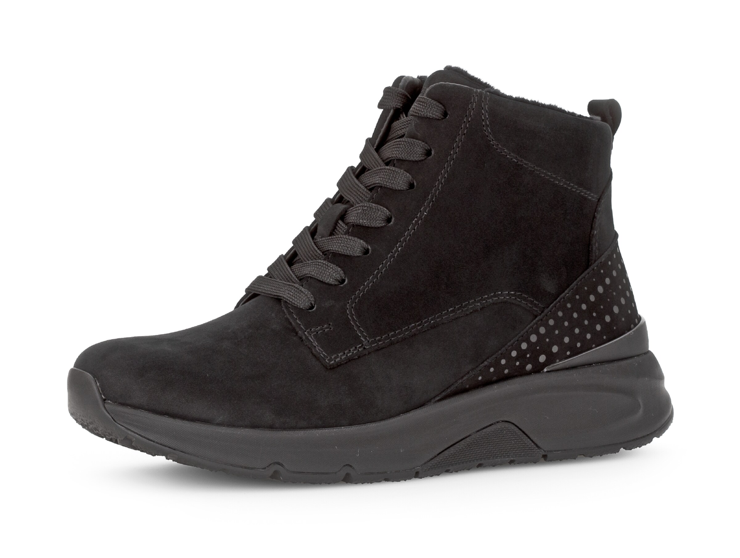 Gabor Rollingsoft Lace-Up Ankle Boots in Black: front