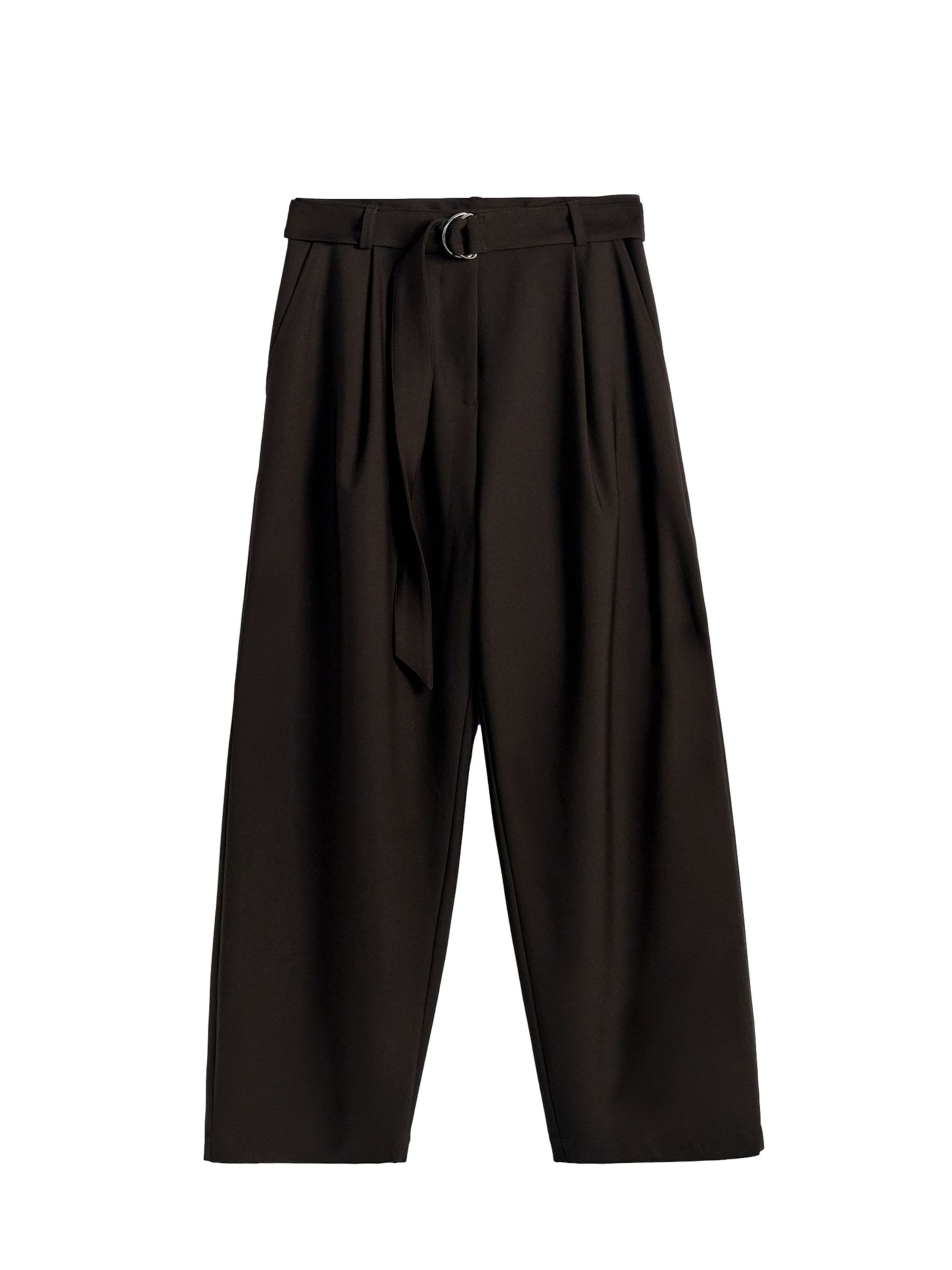Wide leg Pantaloni con pieghe di Bhoem in marrone: frontale