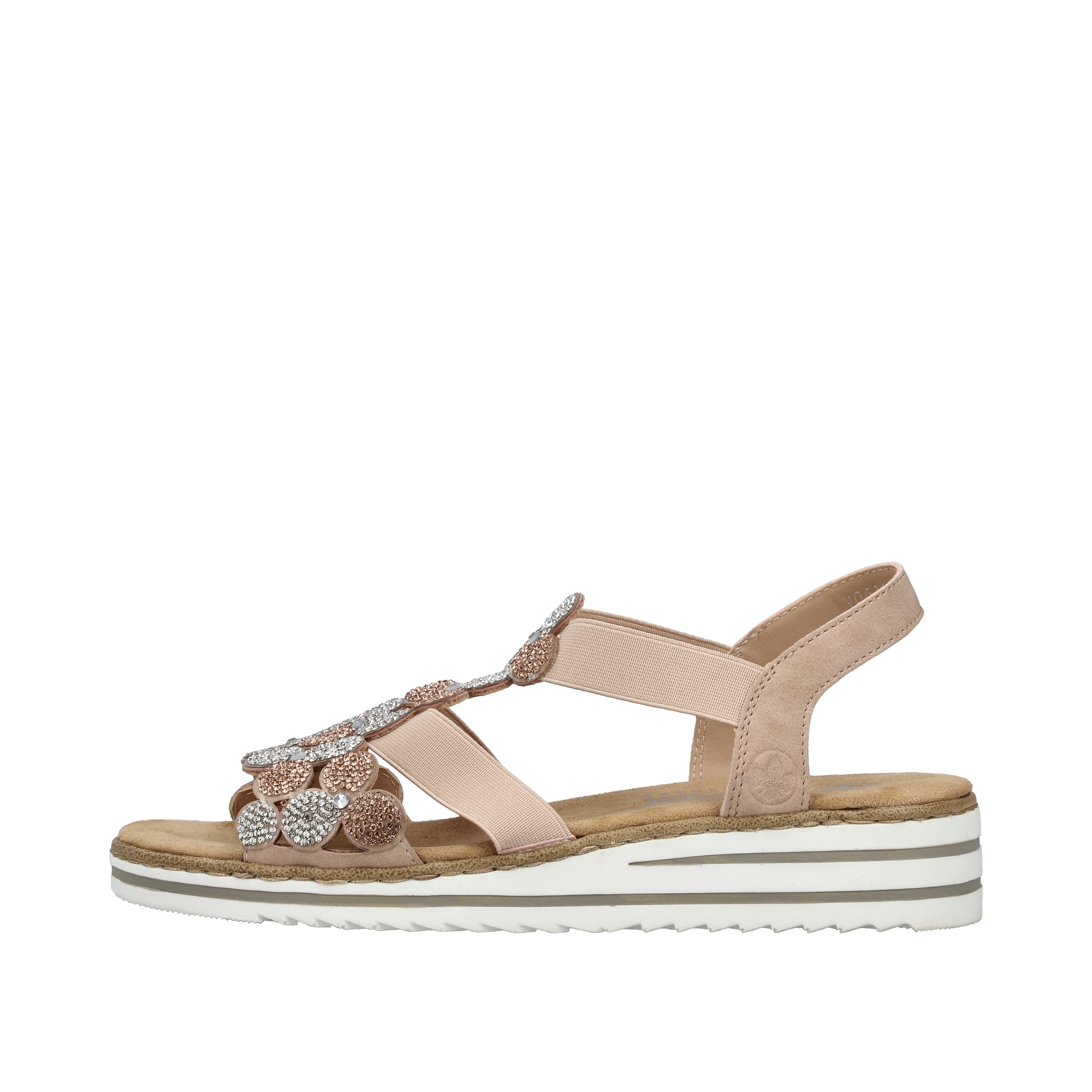 Sandales à lanières 'V0613' Rieker en beige