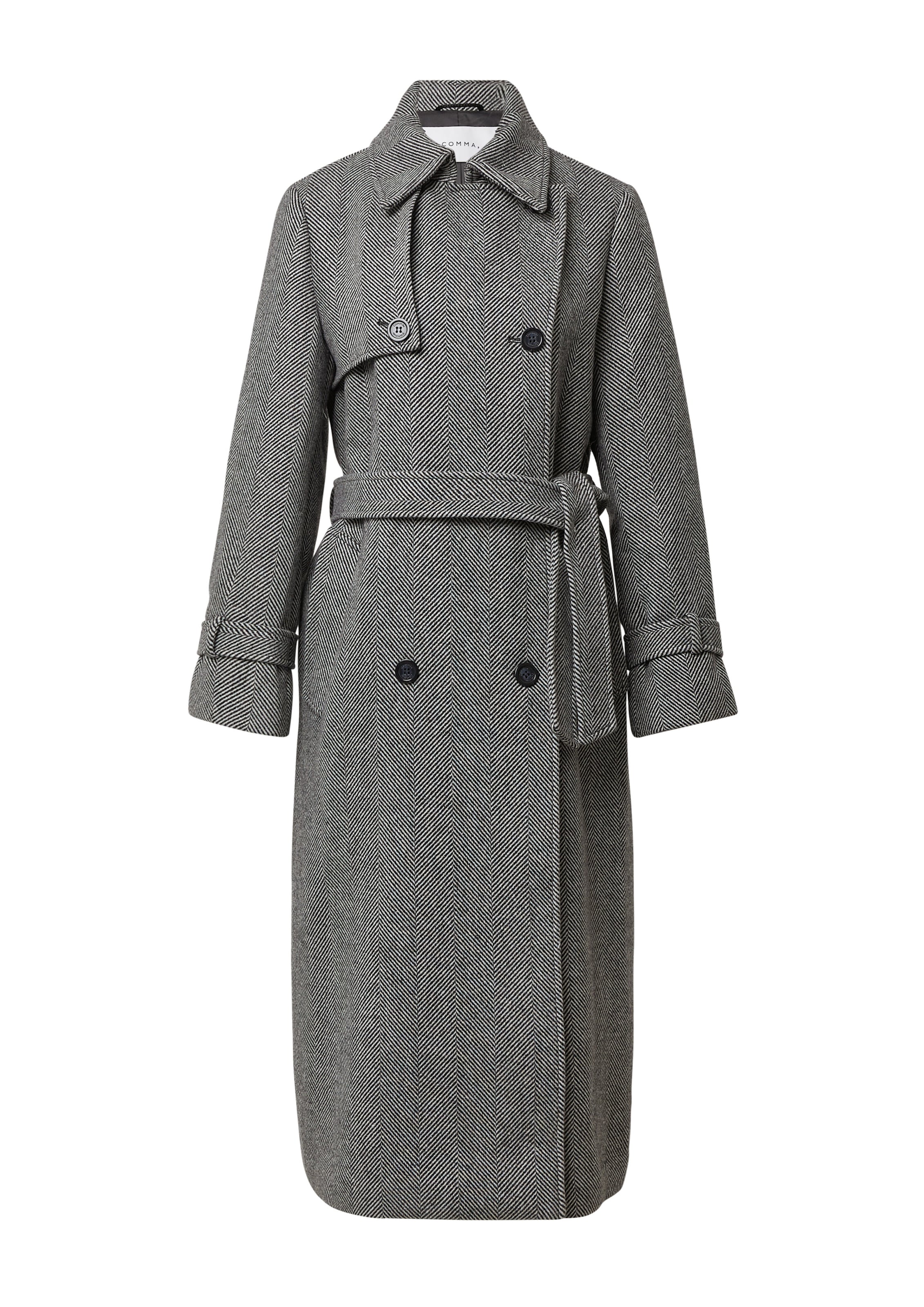 Manteau mi-saison COMMA en noir : devant