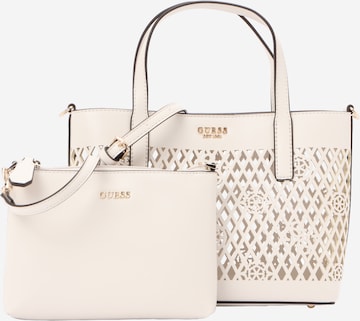 GUESS Käsilaukku 'LETTY' värissä valkoinen: etupuoli