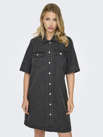 Robe-chemise ONLY en noir : devant