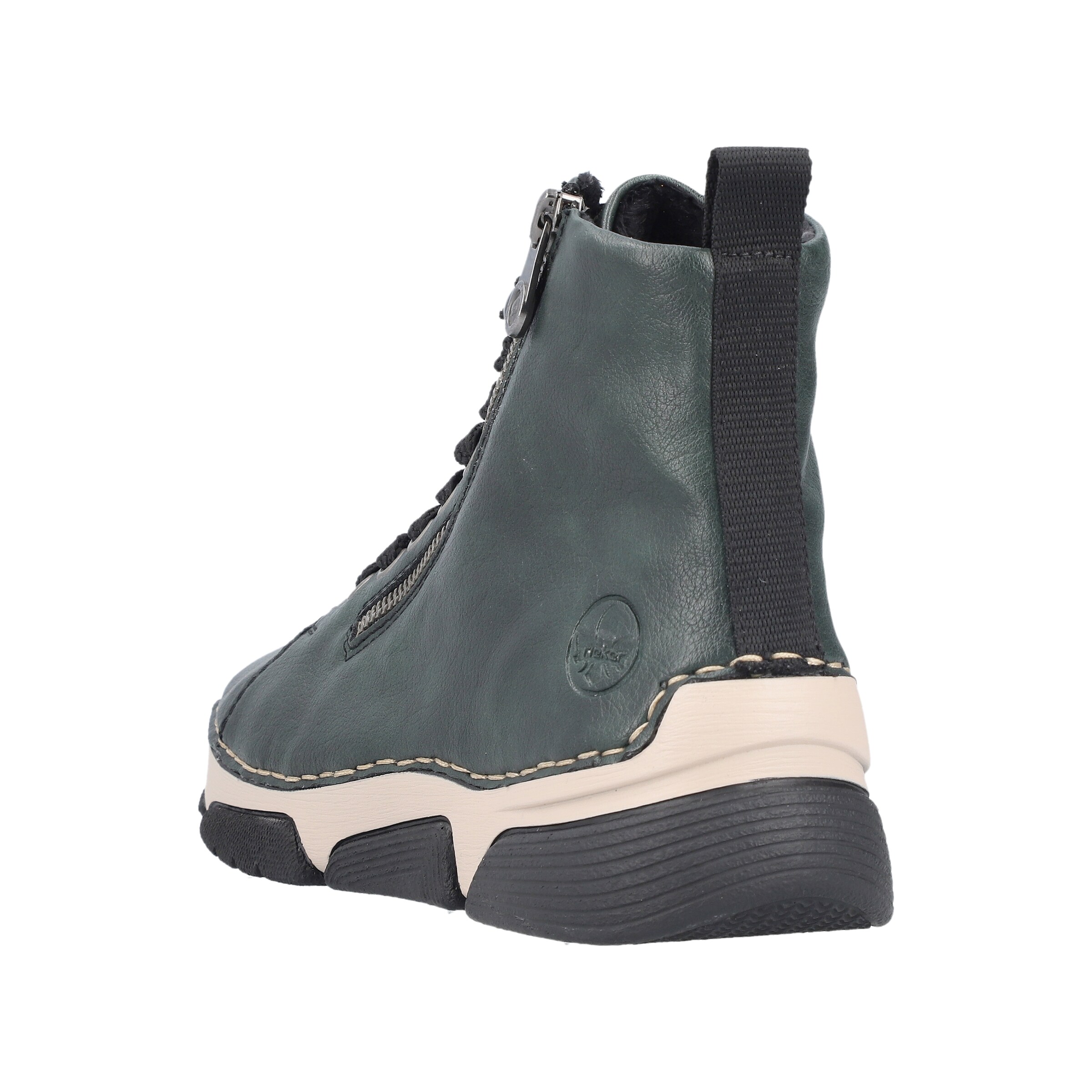 Rieker Lace-Up Ankle Boots in Green