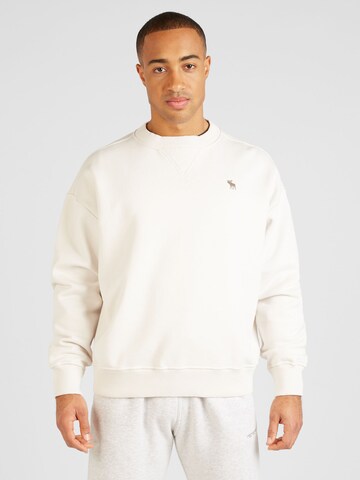 Sweat-shirt Abercrombie & Fitch en blanc : devant