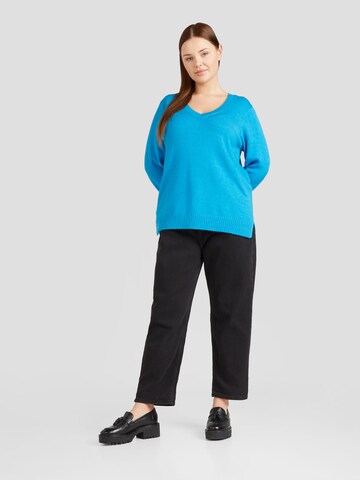 Vila Curve Sweater 'Ril' in Blue