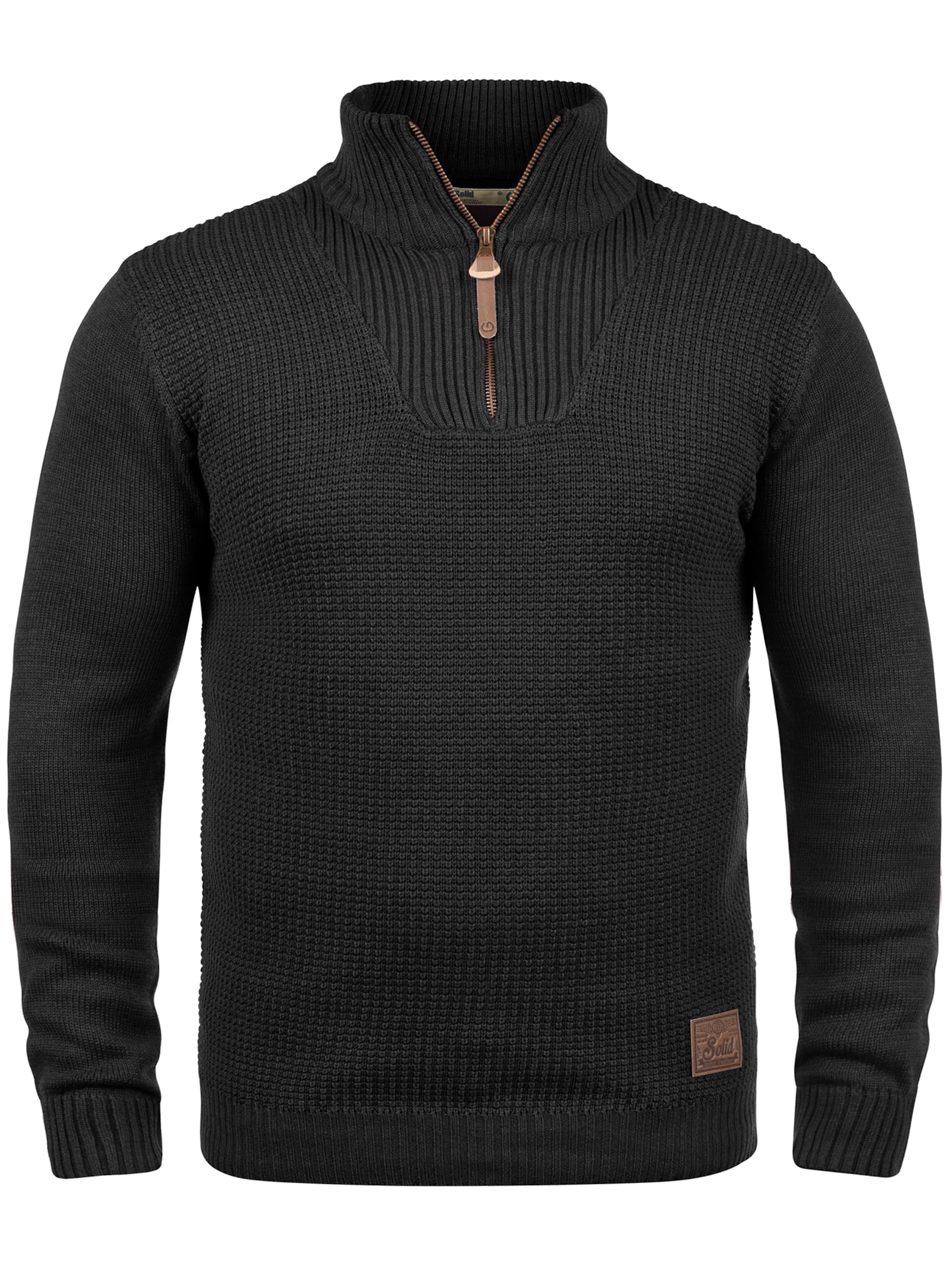 !Solid Pullover 'Tommy' in Schwarz: Vorderseite