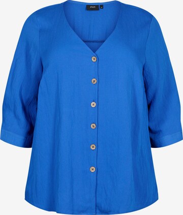 Zizzi Blouse 'VMACY' in Blauw: voorkant