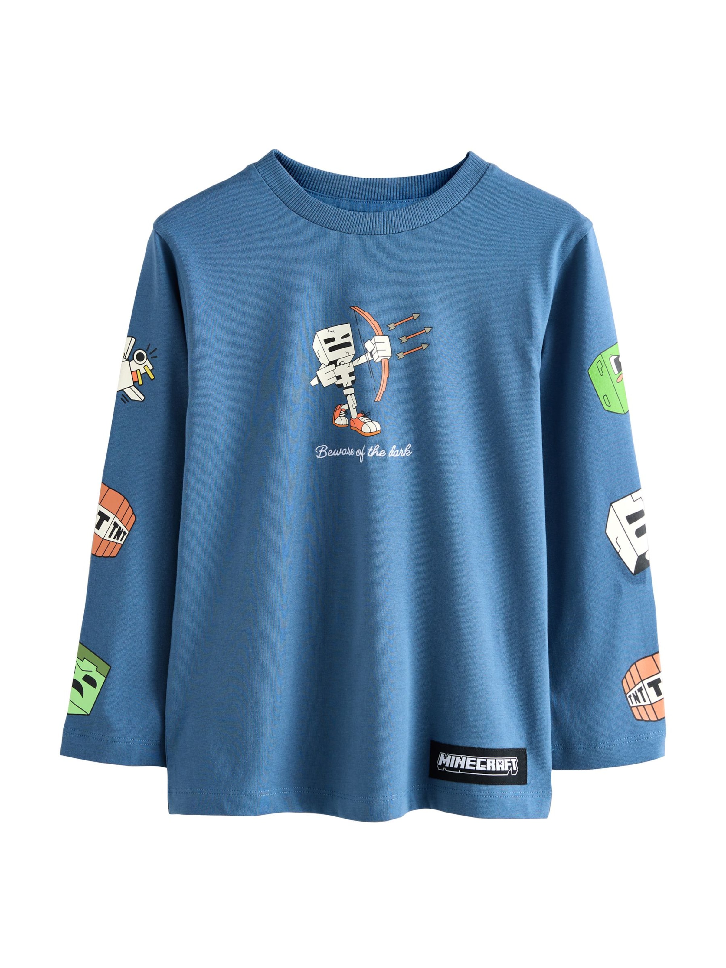 Next Shirt 'Minecraft' in Blau: Vorderseite