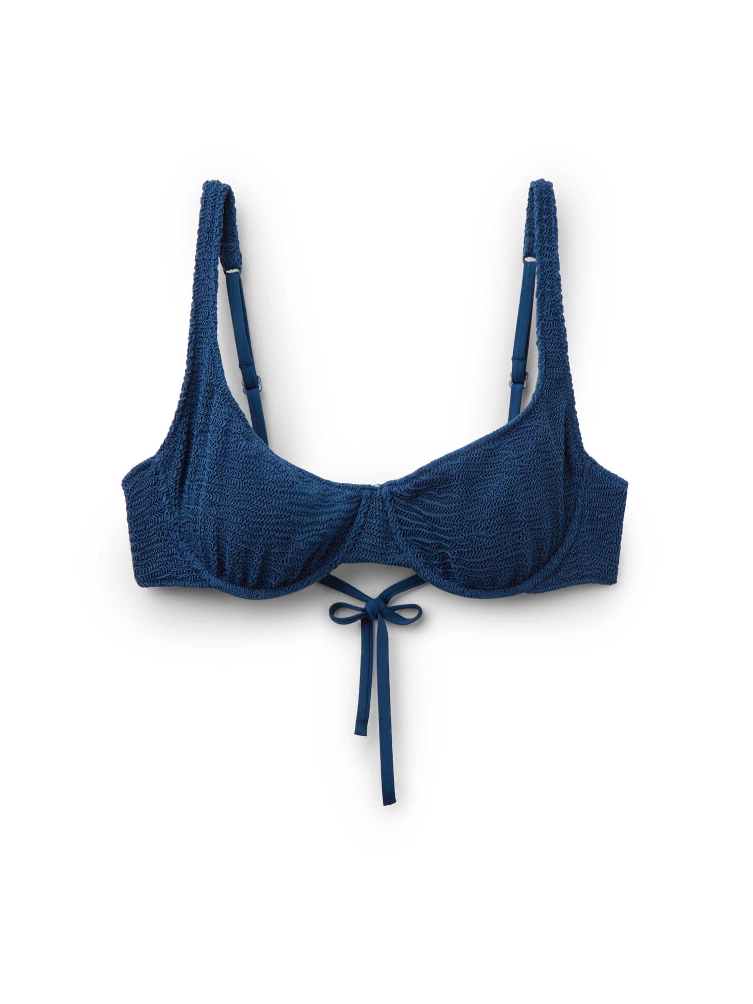 CALZEDONIA Bikini Top 'Crinkle Waves' in Blue: front