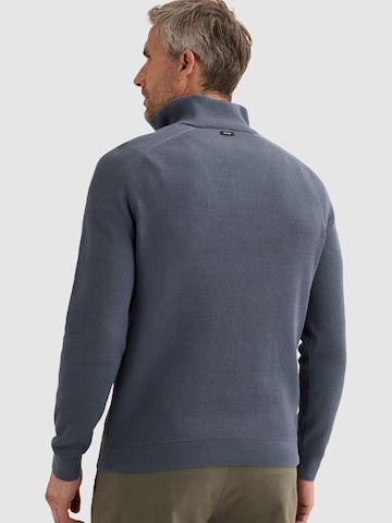 VANGUARD Sweater 'Pullover with half-zip and allover rib texture' in Blue