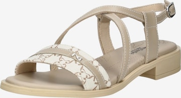 Sandales à lanières Nero Giardini en beige : devant