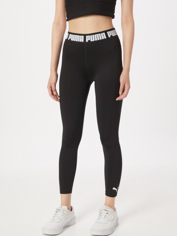 Skinny Pantaloni sport de la PUMA pe negru: față