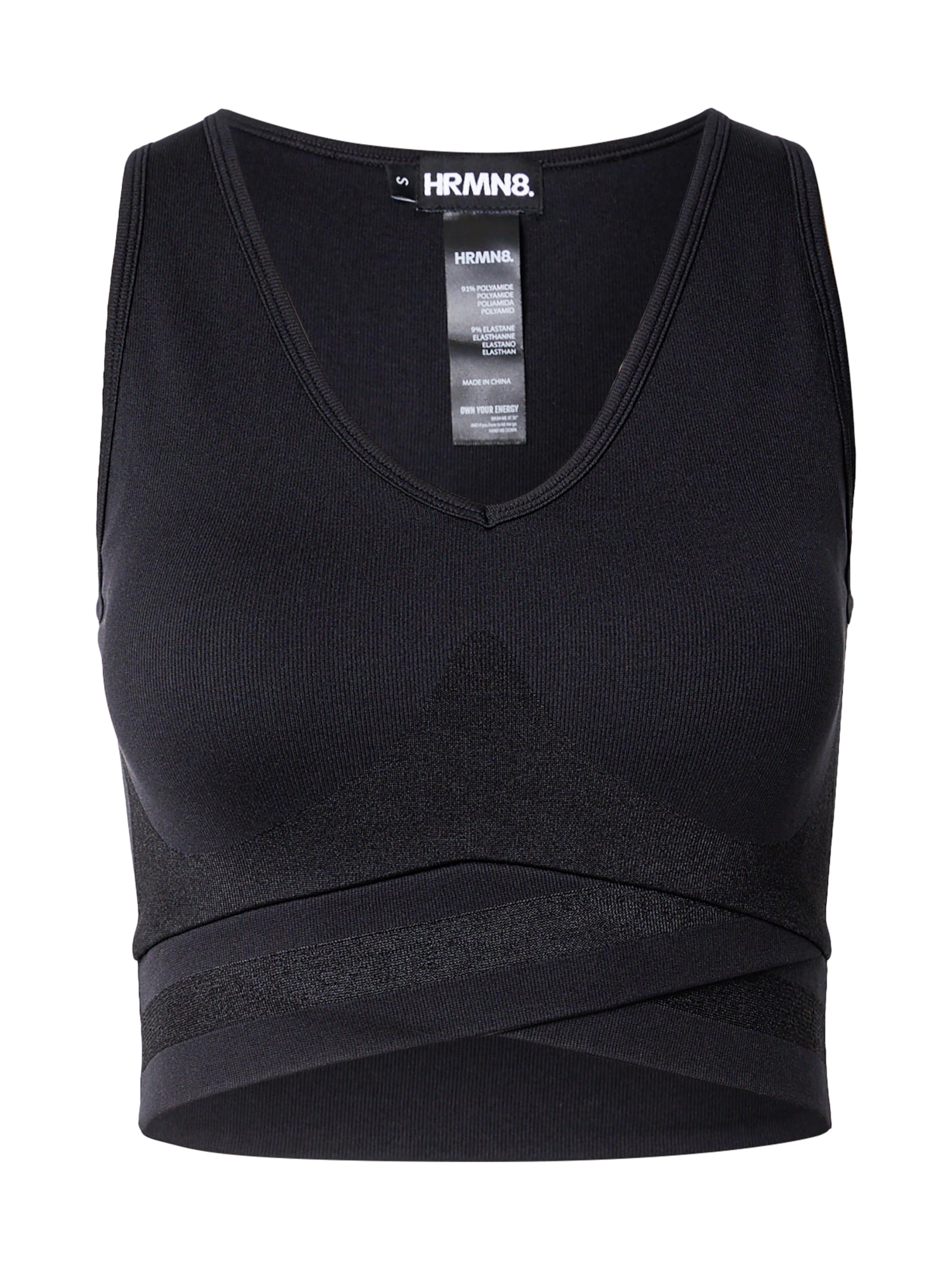 HRMN8 Sports top in Black: front
