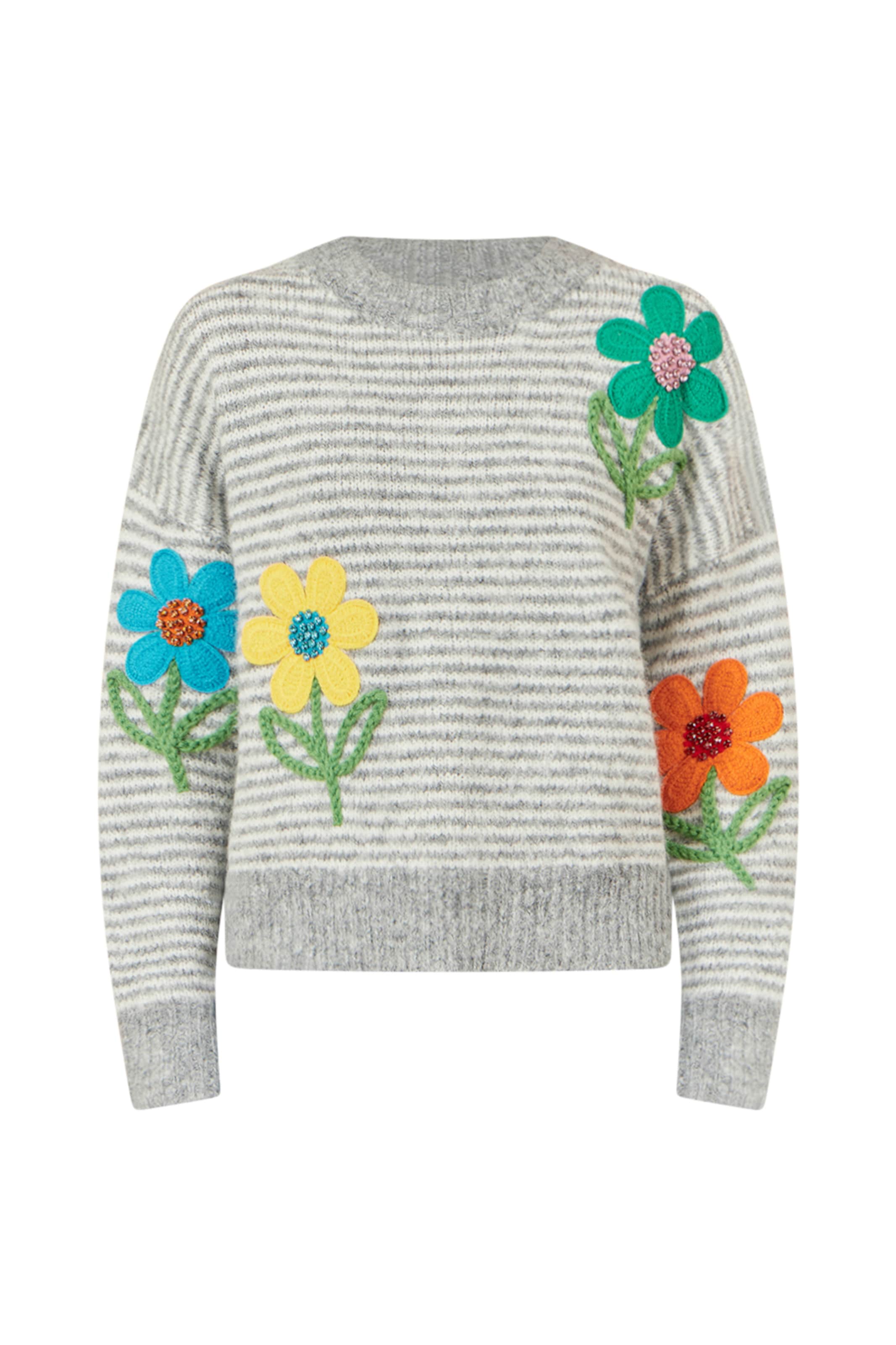 Yumi Pullover in Grau: Vorderseite