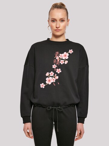 Sweat-shirt 'Kirschblüten Asien' F4NT4STIC en noir : devant