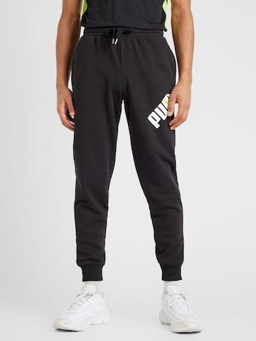 PUMA - Tapered Pantalón deportivo 'POWER' en negro: frente