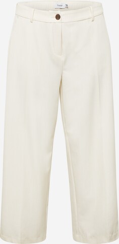 Wide leg Pantaloni con piega frontale 'MILENA' di Fransa Curve in bianco: frontale