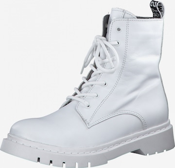 TAMARIS Lace-Up Ankle Boots in White: front