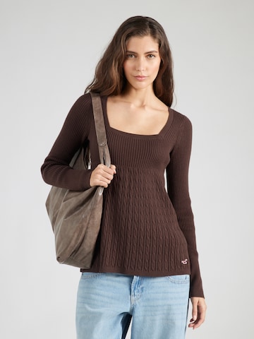 HOLLISTER Пуловер в кафяво: отпред