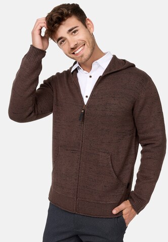 Vestes en maille ' Gage ' INDICODE JEANS en marron : devant