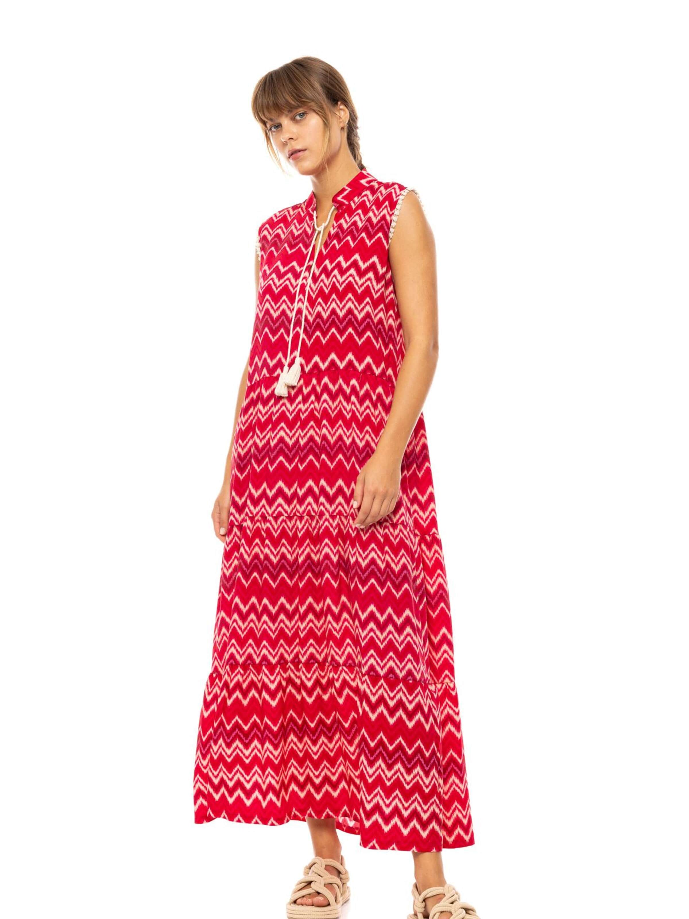 Pink Label Sommerkjole 'BEACHWEAR LONG RASBERRY RAINBOW' i pink