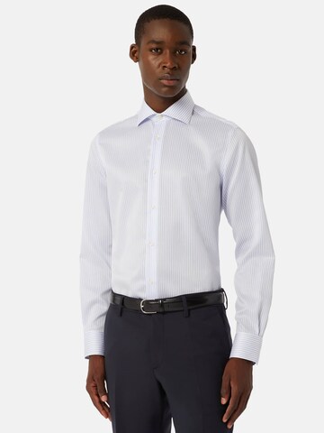 Coupe regular Chemise business Boggi Milano en bleu : devant