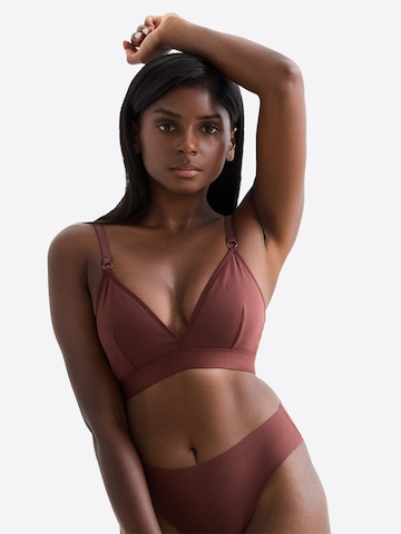 Bustier Soutien-gorge 'CASUAL COTTON' Erlich Textil en marron : devant