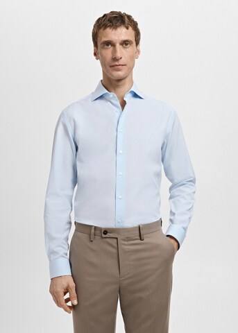MANGO MAN Slim fit Button Up Shirt 'Emeritol' in Blue: front