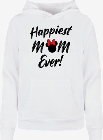 ABSOLUTE CULT Sweatshirt 'Mother's Day - Minnie Happiest Mom Ever' in White: front