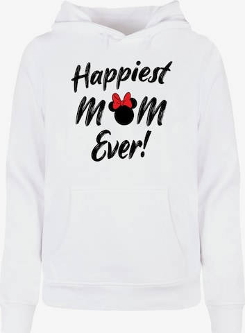Felpa 'Mother's Day - Minnie Happiest Mom Ever' di ABSOLUTE CULT in bianco: frontale