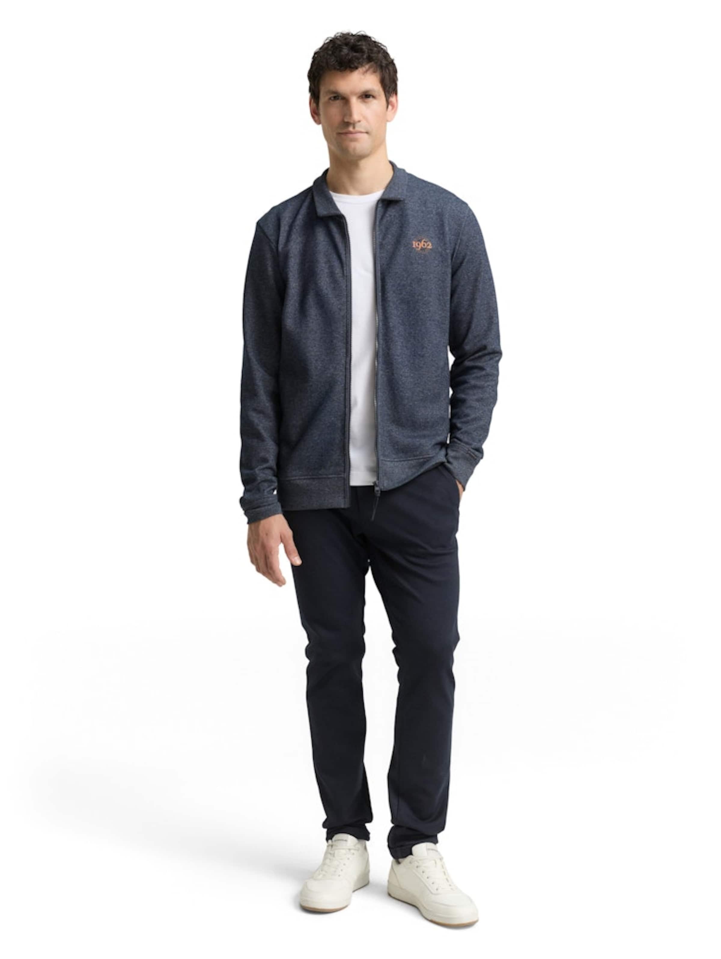 TOM TAILOR Zip-Up Hoodie in Blue