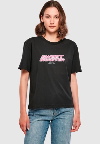 Miss Tee Shirt 'Sweet Disaster' in Zwart: voorkant