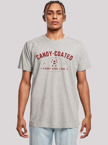 T-Shirt 'Weihnachten Candy' F4NT4STIC en gris : devant