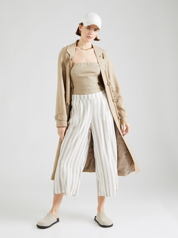 ONLY Wide leg Pleat-Front Pants 'CARISA' in White