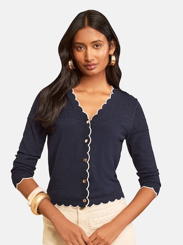 love & roses Knit Cardigan in Blue: front