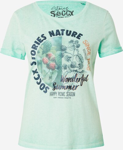 Soccx T-shirt en menthe / saumon / rose, Vue avec produit