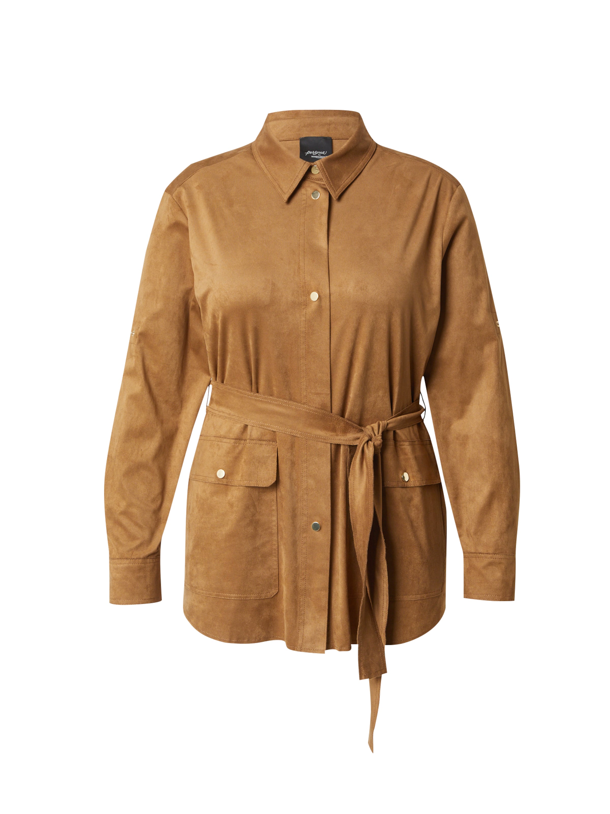 Chemisier 'ZATTERA' Persona by Marina Rinaldi en marron : devant