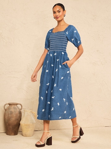 Robe love & roses en bleu