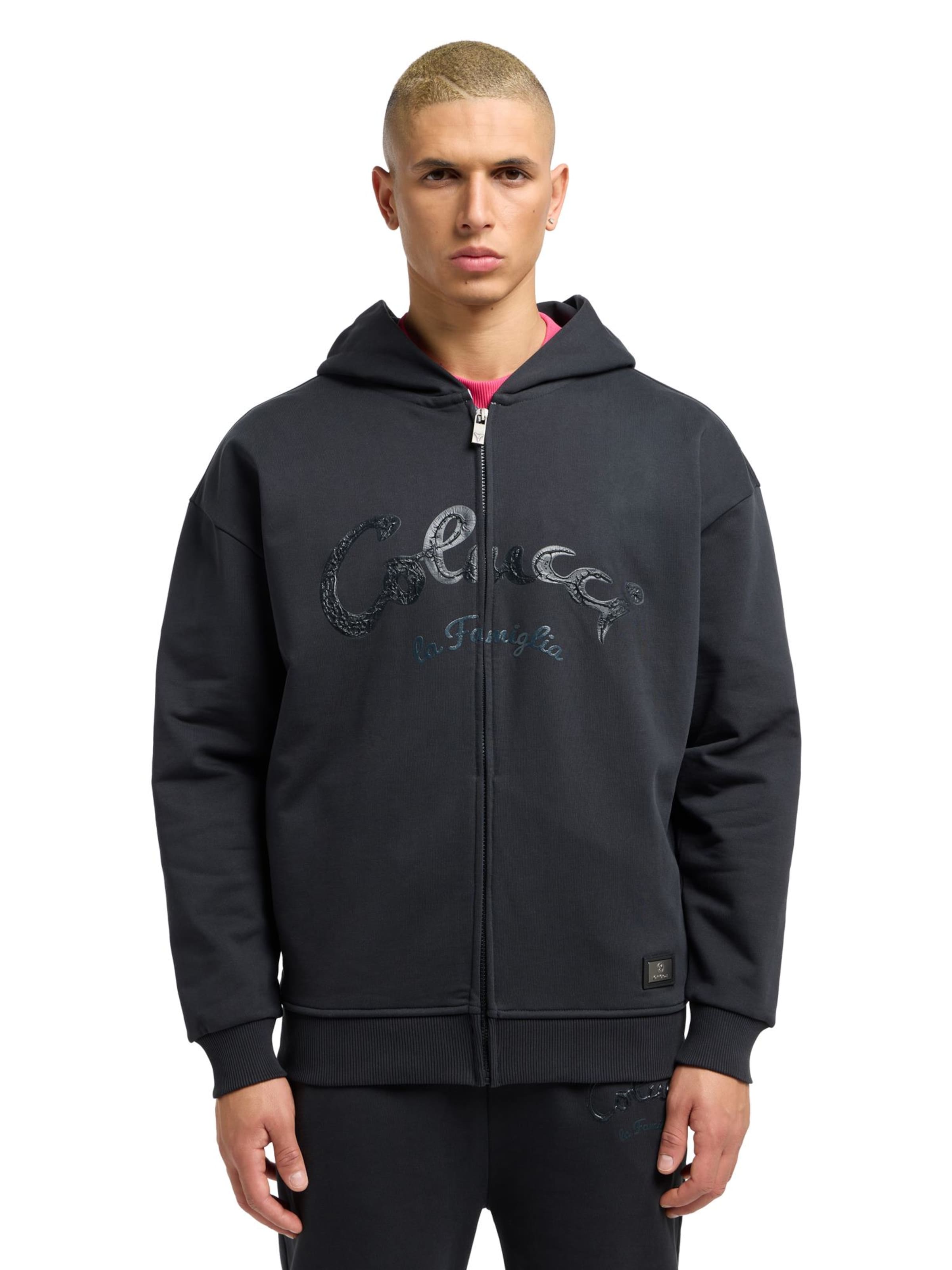 Veste de survêtement 'Drasigh' Carlo Colucci en noir : devant