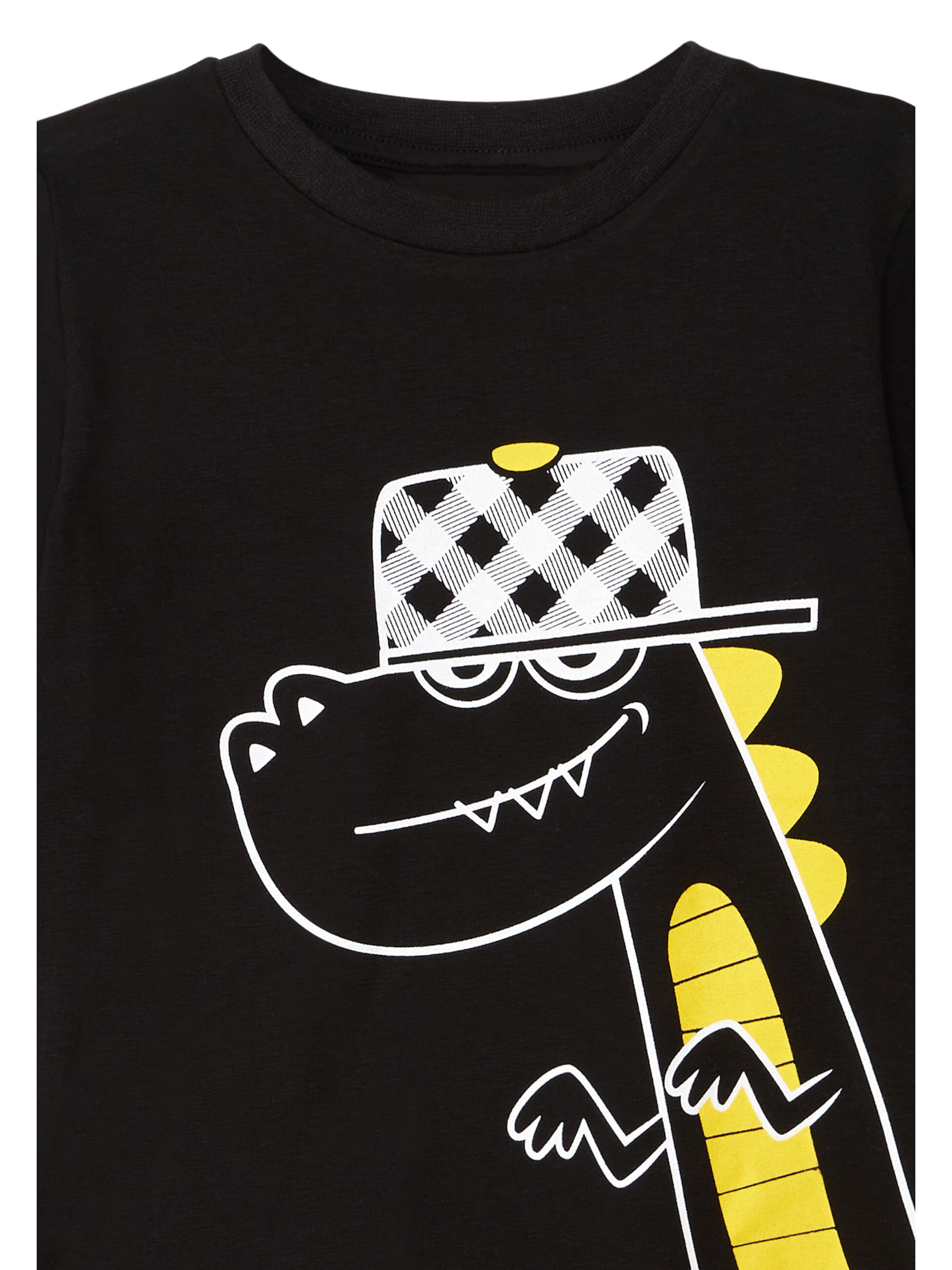 Denokids Set 'Plaid Dino' in Schwarz