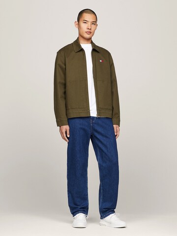 Tommy Jeans Between-Season Jacket 'Embroidery' in Green